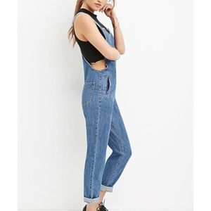 Last Chance* NWT Forever 21 denim zip-up overalls